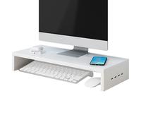 Ziennhu Monitor Stand Riser - Support ergonomique pour écran d'ordinateur avec 4 ports USB | Étagère de bureau pour travail, étude, jeux, papeterie, clavier, imprimante et accès