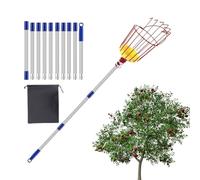 Ziennhu Ramasseur de fruits avec panier télescopique, 4 m, extensible pour arbres, outil de récolte pour pêche, grenade, poire, avocat