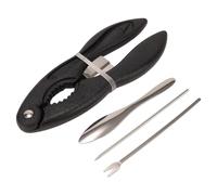 Ziennhu Set Outils de crabe-4-parties Crackers Crabe en Acier Inoxydable, Fourche, cuillère et Ciseaux | Outils Fruits mer Robustes pour Le Homard, Les crevettes, crustacés connaisseurs