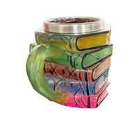 Ziennhu Tasse à café empilée de livres | Tasse à café livre peinte à la main - Vaisselle de boisson de grande capacité pour boire du thé, du café, du lait, du cappuccino