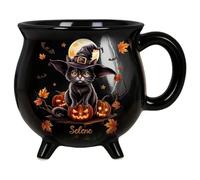 Ziennhu Tasse Chaudron - Céramique Noire 350ml Gothique -Design sorcière, ambiance magique Halloween, idée cadeau sorcellerie | Pour Café du Matin, Déco, Fête Halloweens