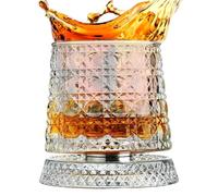 Ziennhu Verres Old Fashioned - Verre À Whisky Rotatif 360° | Fonction Anti-Stress Dégustation | 8x10 Cm Élégant Pour Anniversaire Fête Pères Événement Spécial Cocktail Bar Maison 580 G