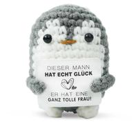 ZIENZENGYA Pingouin positif « Ich liebe Dich » - Cadeau d'anniversaire pour homme - Cadeau d'anniversaire pour lui - Cadeau de partenaire pour petit ami, cadeau de Saint-Valentin (gris)