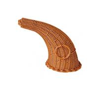 ziertyon Christmas Cornucopia Basket Horn Shaped Rattan Basket Large Capacity Multipurpose Storage Basket Thanksgiving Home Decor