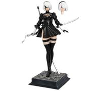 ZIERVIA Nier Automata 2B Yorha No.2 Type B - Modèle Portrait de 27 cm en PVC ABS, Disponible en Noir et Blanc, Robe/Combinaison, avec ou sans Masque. Objet de Collection Anime.(Black,Dress)