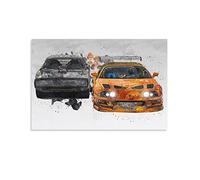 ZIF JDM Poster de voiture de sport The Fast And The Furious - Impression sur toile murale moderne pour chambre à coucher - 20 x 30 cm