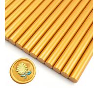 Zifospy Lot de 26 Bâtonnets de Cire à Sceller 7mm pour Pistolet à Colle - Scellage Élégant pour Invitations de Mariage, Cartes de Vœux, Bouteilles de Vin et Projets DIY(Or ambré）