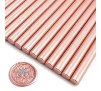 Zifospy Lot de 26 Bâtonnets de Cire à Sceller 7mm pour Pistolet à Colle - Scellage Élégant pour Invitations de Mariage, Cartes de Vœux, Bouteilles de Vin et Projets DIY(Or rose）