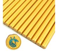 Zifospy Lot de 26 Bâtonnets de Cire à Sceller 7mm pour Pistolet à Colle - Scellage Élégant pour Invitations de Mariage, Cartes de Vœux, Bouteilles de Vin et Projets DIY(Or）