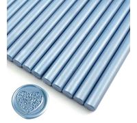 Zifospy Lot de 26 Bâtonnets de Cire à Sceller 7mm pour Pistolet à Colle - Scellage Élégant pour Invitations de Mariage, Cartes de Vœux, Bouteilles de Vin et Projets DIY(Bleu grisâtre）