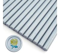Zifospy Lot de 26 Bâtonnets de Cire à Sceller 7mm pour Pistolet à Colle - Scellage Élégant pour Invitations de Mariage, Cartes de Vœux, Bouteilles de Vin et Projets DIY(Argenté）