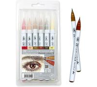 Zig Clean Color Lot De 6 Pinceaux Véritables « Portrait Colors ¿ » Pour Illustration, Design, Lettrage, Calligraphie, Dessin[Z987]
