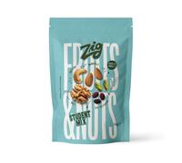 ZIG Fruits & Nuts Student Mix - Noix de cajou, amandes, noix, raisins, pistaches - Fruits secs et déshydratés en pack refermable 150g