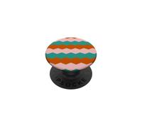 Zig Zag géométrique Moderne du Milieu du siècle - Terre Cuite Rose Sarcelle PopSockets PopGrip Adhésif