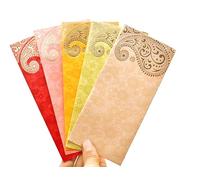 ZIG ZAG Lot de 100 enveloppes élégantes Lifafa pour cadeaux de mariage, cadeau de prospérité, multicolore