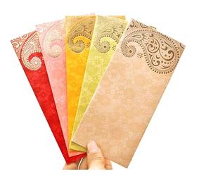 ZIG ZAG Lot de 100 enveloppes élégantes Lifafa pour cadeaux de mariage, cadeau de prospérité, multicolore