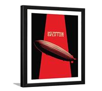 zig zag Poster encadré avec Led Zeppelin Rock Band Cadeau pour les amateurs de musique (34,3 x 24,1 cm)