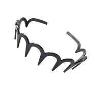 Zig Zagg Lot de 5 bandeaux à dents de requin noires et marron clair | Peigne à cheveux à dents de requin rigides | Bandeaux à dents larges | Bandeau à dents zigzagg pour femmes et filles