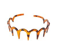 Zig Zagg Lot de 5 bandeaux à dents de requin noires et marron clair | Peigne à cheveux à dents de requin rigides | Bandeaux à dents larges | Bandeau à dents zigzagg pour femmes et filles