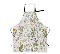 ZIGAHUA Fleurs Botaniques Tablier de Cuisine Unisexe, Tablier en avec Poches pour Cuisiner Pâtisserie Jardin Barbecue