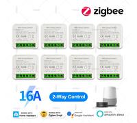 ZigBee 3.0 Mini Module d'automatisation de commutateur intelligent à monter soi-même prise en charge du relais 16A App de contrôle bidirectionnel télécommande passerelle Zigbee requise 2 Piece