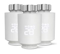 ZigBee 3.0 Vanne Thermostatique Radiateur, Thermostat connecté radiateur Electrique,Thermostatique Connectée et Intelligente Compatible avec Alexa/Home Assistant (3pcs)