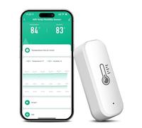 ZigBee Capteur de température et d'humidité Tuya Smart Thermomètre hygromètre avec contrôle par application et fonction d'alarme Compatible avec Alexa & Google Home, passerelle ZigBee 3.0 requise