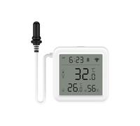 Zigbee Capteur intelligent de température et d'humidité avec sonde externe, compatible avec Alexa, moniteur à distance et alerte de notification, pour congélateur, aquarium, écran LCD rétroéclairé