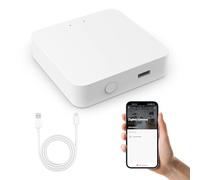 Zigbee Hub Zigbee Wi-Fi et Bluetooth Dual Mode Gateway Smart Life/Tuya peut prendre en charge la température et l'humidité ZigBee, valve thermostatique, capteur de porte, détecteur, interrupteur