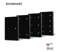 Zigbee - interrupteur de nom à monter soi-même, panneau tactile noir, fonctionne avec écran d'affichage Tuya, interrupteur mural intelligent, commande vocale Alexa Google Home