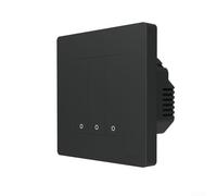 ZigBee Interrupteur intelligent 86 x 86 mm en polycarbonate avec contrôle tactile pour Tuya pour Moes Star Ring Series Télécommande murale (3 bandes noires)