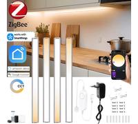 Zigbee - Kit de barre lumineuse LED pour armoire, 30CM, variable, double blanc, étagère de cuisine, décor de placard, application Tuya/commande vocale pour Google Alexa CCT Color