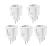 Zigbee Lot de 5 prises intelligentes 16 A avec mesure du courant, télécommande, commande vocale, mode minuterie, répéteur Zigbee pour la maison, le restaurant, le bureau, l'hôtel