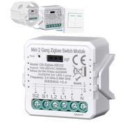 Zigbee Switch 2 Gang Mini Module Relais RF 433 MHz Tuya/Smart Life APP Contrôle Compatible Alexa et Google Home, Une passerelle Zigbee Requise