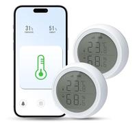 Zigbee Thermometre Hygrometre Interieur, Thermometre Zigbee 3.0, Smart Thermomètre Hygromètre Connecté, Compatible avec Alexa/Google Home/Tuya/Smart life,écran LCD, Alertes sur l'App