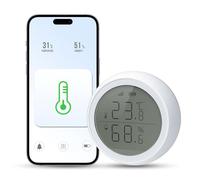 Zigbee Thermometre Hygrometre Interieur, Thermometre Zigbee 3.0, Smart Thermomètre Hygromètre Connecté, Compatible avec Alexa/Google Home/Tuya/Smart life,écran LCD, Alertes sur l'App