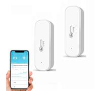 Zigbee Thermomètres Hygromètre avec enregistrement d'application, rappel de batterie faible, capteur intelligent fonctionne avec Alexa, Google Home, Tuya et Smart Life, pour la maison, Lot de 2