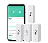 ZigBee Tuya capteurs de température et d'humidité avec fonction d'alarme intelligente, enregistrement par application, fonctionne avec Alexa, Google Home (Zigbee 3.0 Gateway is Required) (Lot de 4)