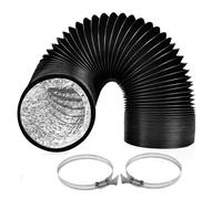 ZIGefofo Tuyau d'évacuation Diamètre de 125 mm Longueur 3 m Gaine Ventilation en Aluminium Tuyau D'évacuation D'air avec 2 Colliers de Serrage en Acier pour Climatisation Déshumidificateur Extracteur