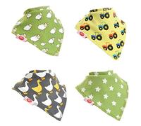 Ziggle bébé bandana bib dribble super absorbent premium dribble bibs poppers réglable (4 pack gift set) (ferme)