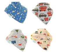 Ziggle bébé bandana bib dribble super premium absorbent dribble bibs les poppers réglables (4 pack gift set) (zoom!)