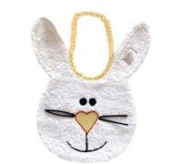 Zigozago - Bavoir pour bébé fait à la main en forme de Lapin; Bavoir avec élastique ; Taille: Unique; Couleur: Jaune