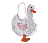 Zigozago - Bavoir pour bébé fait à la main en forme de Oie ; Bavoir avec élastique ; Taille: Unique; Couleur: Rose
