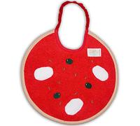 Zigozago - Bavoir pour bébé fait à la main en forme de Pizza - Bavoir avec élastique ; Taille: Unique
