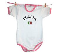 Zigozago - Body Bèbè à manches courtes pour bébé avec broderie ITALIE Taille: 18-24 mois - Couleur: Rose - 100% coton