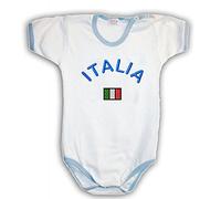 Zigozago - Body Bèbè à manches courtes pour bébé avec broderie ITALIE Taille: 3-6 mois - Couleur: Bleu - 100% coton