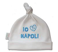 Zigozago - Chapeau en Coton Fait Main pour Nouveau-né avec Cuore Rosso Nero brodé