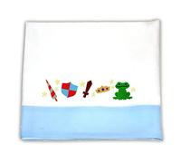 Zigozago - Ensemble set complet 3 pieces parure de petit lit literie pour bébé - Drap de berceau en piquet de coton fait main avec broderie MAGIE - Couleur: rose
