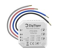 Zigtiger Variateur De Lumiere Led Avec Connexion N, Variateur LED Compatible Avec LED 5-250W Et Halogènes/Incandescents 10-400W, Interrupteur Variateur Trailing Edge 110-220V (Blanc)