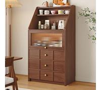 ZIGTUEI Armoire De Cuisine, Buffet de Cuisine, avec 3 Tiroirs, Grande Capacité, Meuble Rangement, Convient pour Salon, Salle À Manger Et Salon(Brown,155x80cm/61x31.5in)